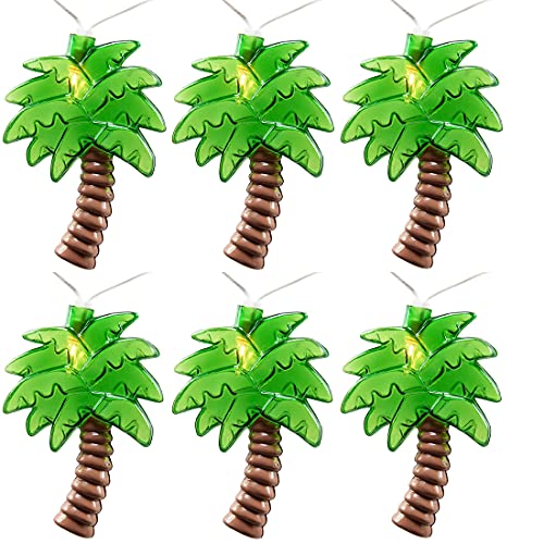 Abeja Palm Tree String Lights 8.5Ft, Summer Patio Lights String for Beach Birthday Party Decor Tropical Decorations Indoor/Outdoor Lights 0.84W, 10 Palm Tree Bulbs, White