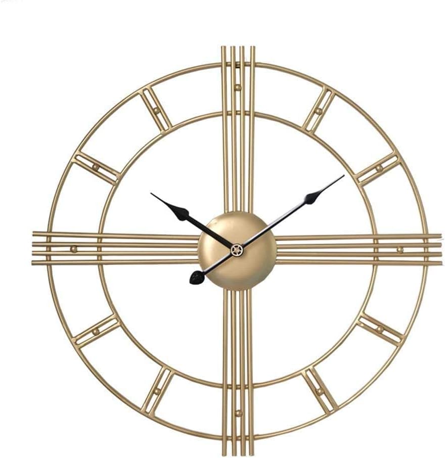 Outdoor Wall Clock Weatherproof, Iron Garden Wall Clocks Outdoor 50Cm Outside Clocks for Garden, Metal Waterproof Mute Nordic(Color:C)