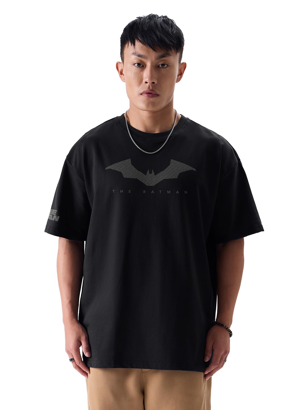 the souled store Men's Cotton Oversized Fit Official Batman Round Neck Graphic Printed T-Shirts-picture-31