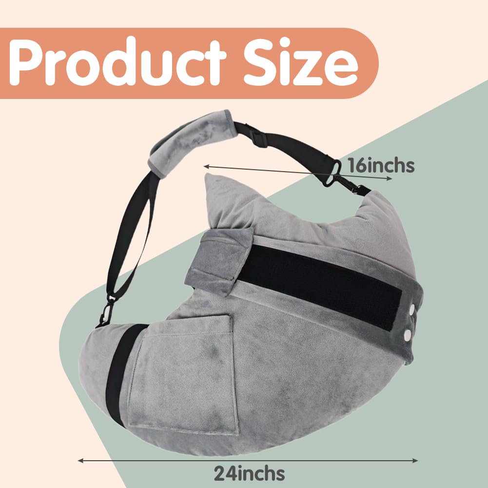 RANJIMA Coussin d'épaule après chirurgie avec poche pour bras, manchettes de rotateurs pour dormir, coussin orthopédique pour dormir sur le côté et le dos, coussin de soulagement des épaules