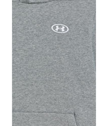 Under Armour Kids Rival Fleece Hoodie (Big Kid), (026) Castlerock Medium Heather / White, Groß – Ansicht 3