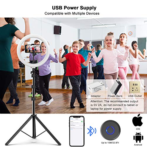 WONEW 12" Selfie Ring Light with Tripod Stand 66", Flexible Phone Holder, Bluetooth Remote Control and Carry Bag for Live Stream/Makeup/YouTube Video/Photography, Compatible with iOS/Android - Thumbnail 6