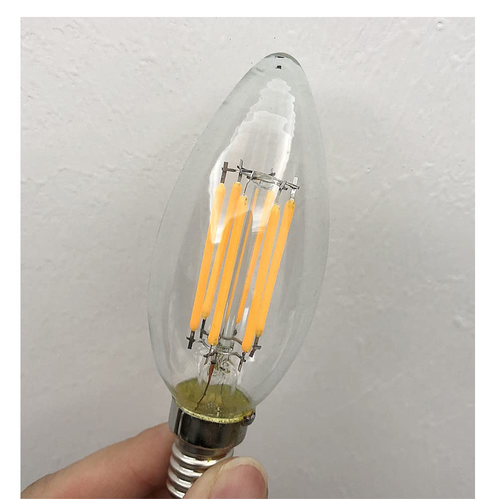 Ruihua E14 6W Dimmbare Warmweiß 2700K LED Filament Glühbirne,600LM Retro Kerzenbirne C35 Kleine Energiesparende Edison Spirale LED Lampen,20 Stück