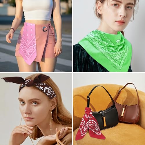 Image of Mochabao 100% Cotton 27 inch x 27 inch Large Bandanas for Men & Women, Multi-Purpose Bandana Headbands, Square Head Scarf