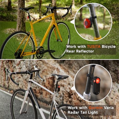 Image of TUSITA Airtag Bike Mount, Hidden Bicycle Seatpost Mount Compatible with Airtags & Garmin Varia, Anti-Theft Air tag GPS Tracker Bike Reflector Holder (Pack of 2)