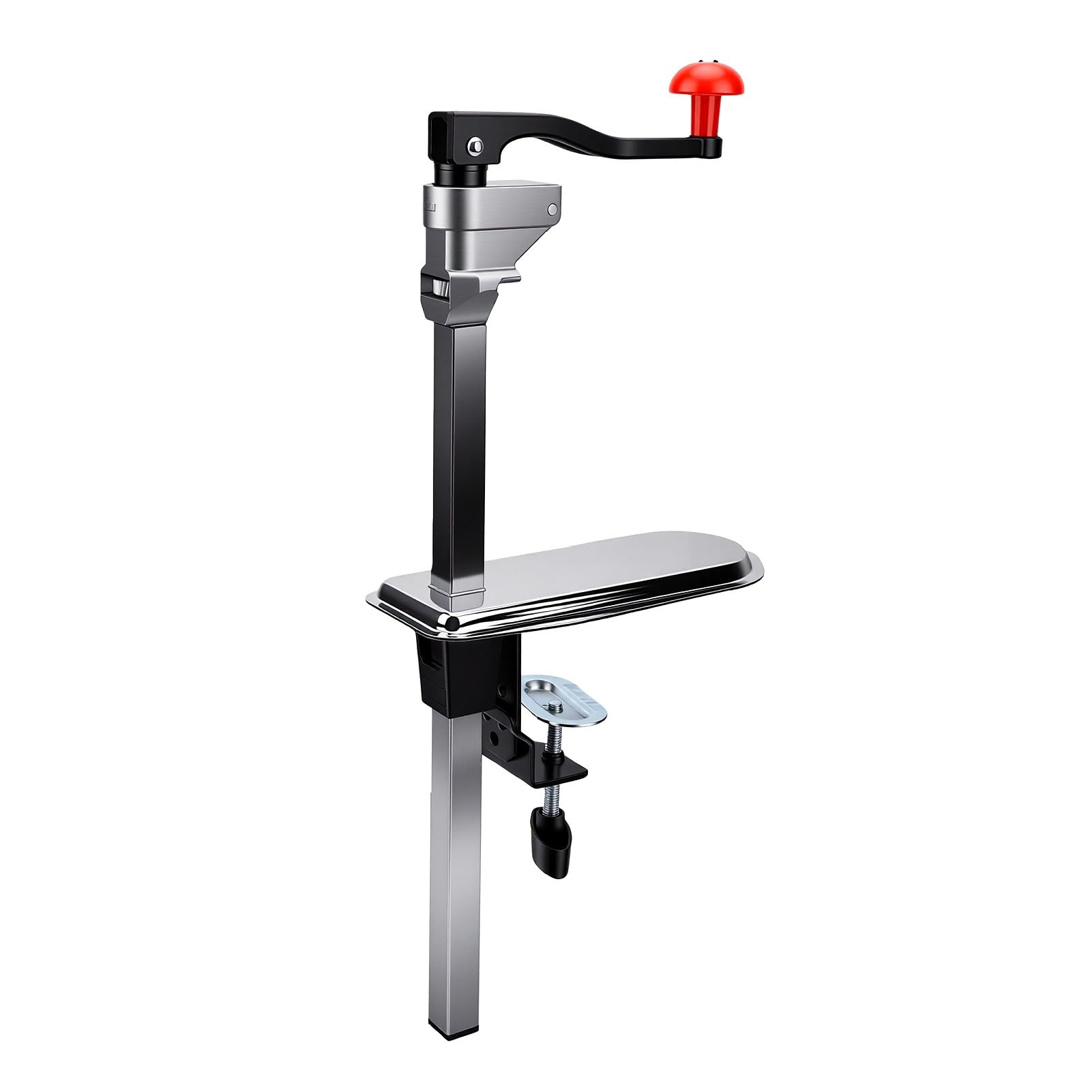 AMONIDA Apriscatole Manuale in Acciaio Inox 55 Cm per | Montaggio manuale da tavolo, Base avvitata, Acciaio inossidabile 304, Leva per carichi pesanti, Rilascio sicuro della