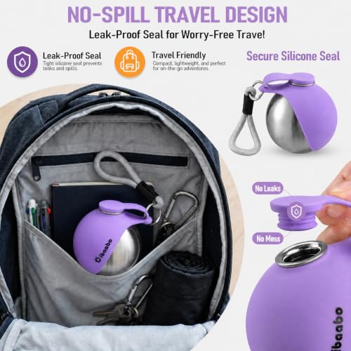 Image of Cibaabo Portable Dog Water Bottle with Collapsible Silicone Bowl 10 oz