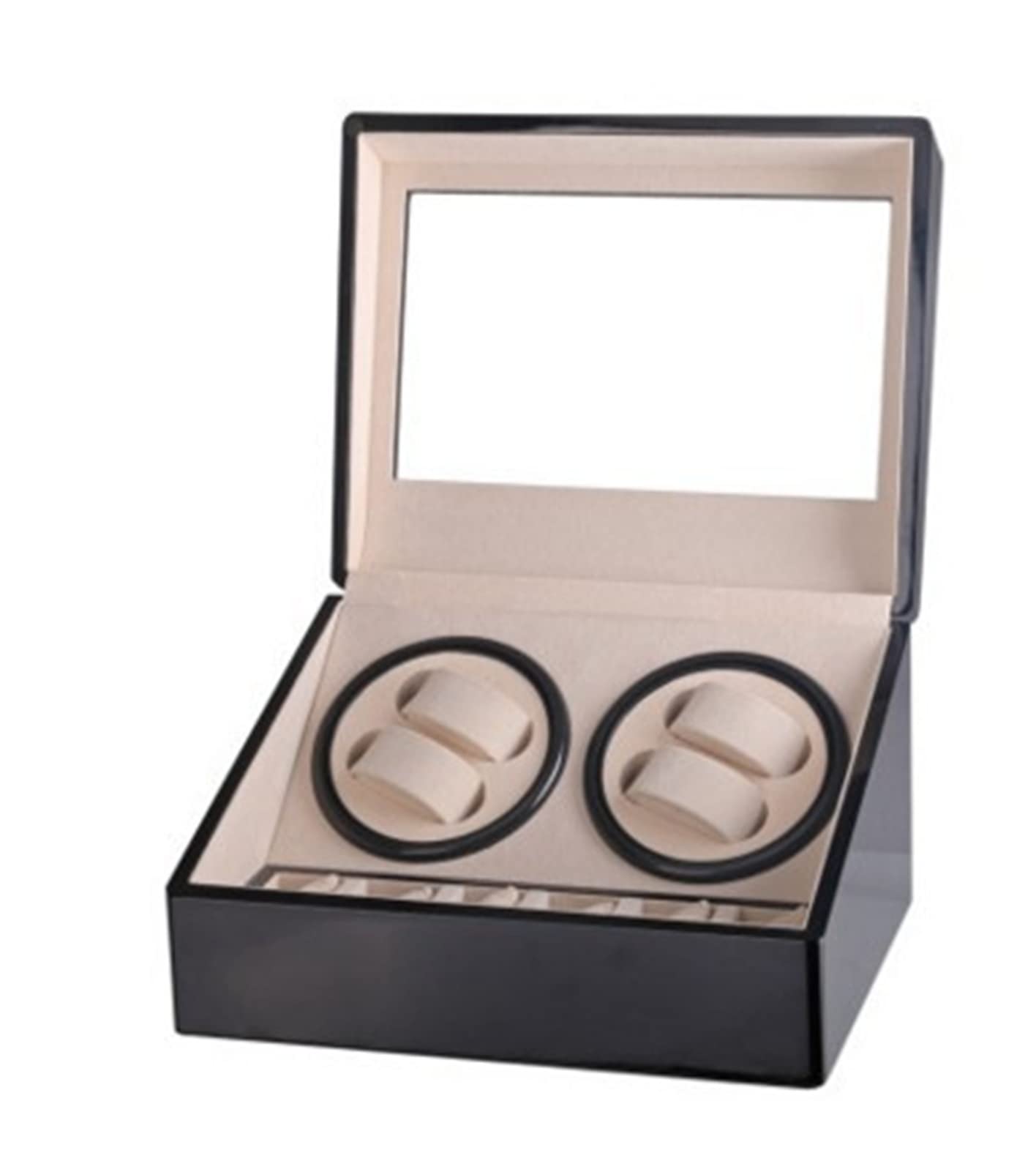 NZPOST Automatic Watch Winder Double 4+6 Automatic Mechanical Watch Box High Class Motor Shaker Watch Winder Jewelry Holder Display (Black)