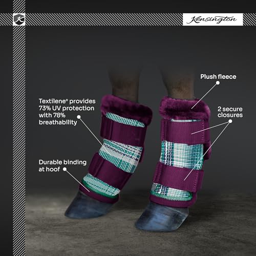 Kensington Miniature Horse Fly Boots - Fly Pony Horse Boots Perfect for Equine Leg Wraps and Maximum Protection, Lavender Mint