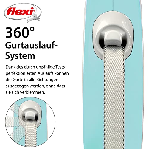 flexi® Comfort S Gurt 5 m hellblau, Roll-Leine für Hunde bis 15 kg