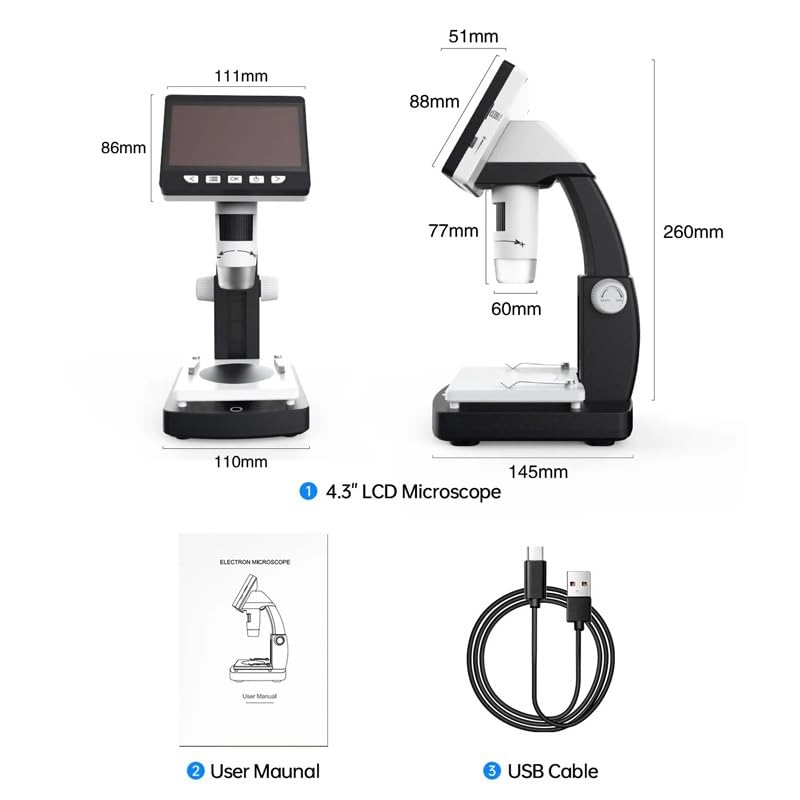 Microscope numérique LCD à lumières LED et loupe haute définition intégrée - 6