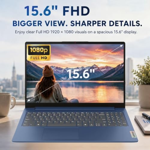 Image of Lenovo 15.6 inch Full HD IdeaPad Business Slim 3i Laptop, 2026-2027 Edition, Intel N150 CPU, 8GB LPDDR5 RAM, 128GB SSD, Windows 11 with Office 365