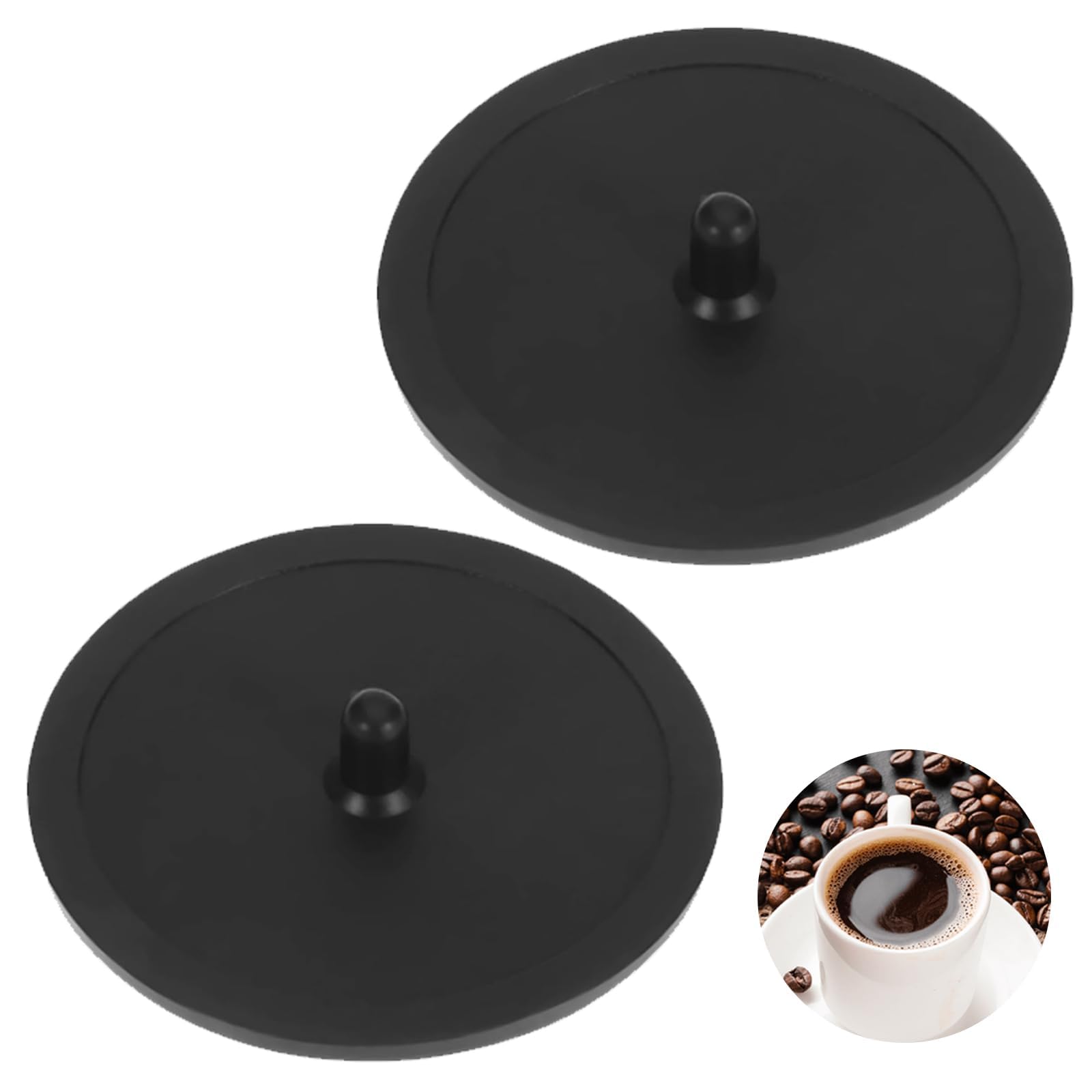 NIYATA 2 Pcs Cleaning Disc Backflush Disc,50MM Rubber Blind Filter for Espresso Machine,Durable Coffee Machine Blanking Disc,Backflush Disk,Coffee Machine Blind Filter Discs