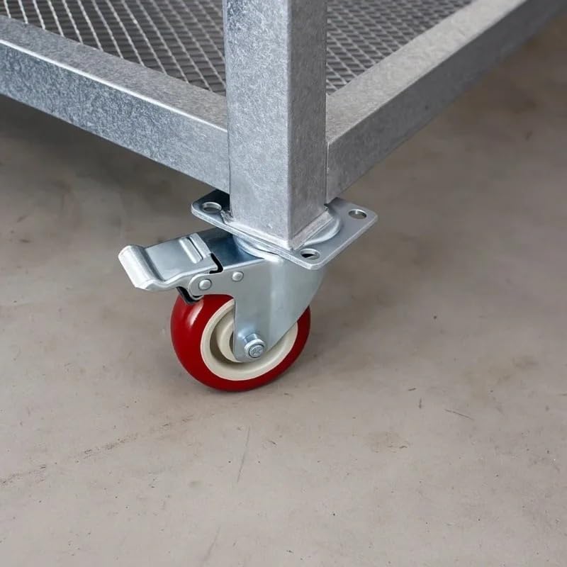 4 Stück 4-Zoll-Schwerlastrollen mit Bremsen – Industriequalität, geräuscharme Rollen for Wagen und Regale