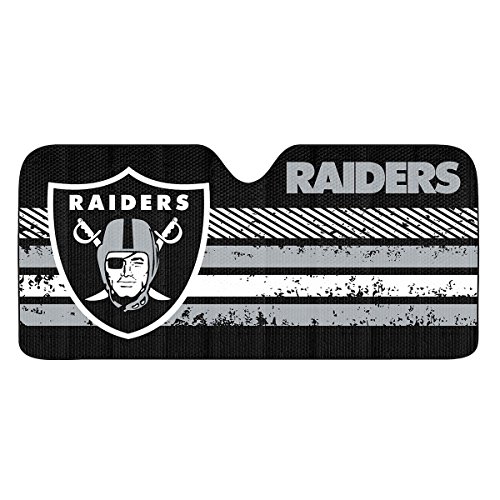 Image of Fanmats NFL Windshield Sun Auto Shade, Sun Shield Sun Visor Accordion tri-fold for Storage 59 inch x 29.5 inch, Colorful Team Design