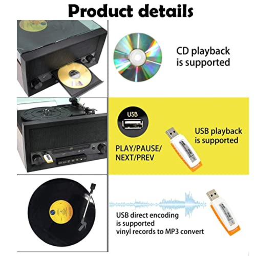 Tourne-Disque Bluetooth à 3 Vitesses entraîné par Courroie, Tourne-Disque Vinyle Vintage Haut-parleurs stéréo intégrés, avec Prise Casque/entrée auxiliaire/Sort - Les Beatles, Paul McCartney, John Lennon, RIngo Starr, George Harrison Tourne-Disque Bluetooth à 3 Vitesses entraîné par Courroie, Tourne-Disque Vinyle Vintage Haut-parleurs stéréo intégrés, avec Prise Casque/entrée auxiliaire/Sort – Image 6
