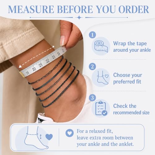 Image of AOZEL Gold /Silver Plated Anklet Bracelets for Women Waterproof Plus Size Cuban Link Chain Ankle Bracelet for Large Ankle 9-12inch