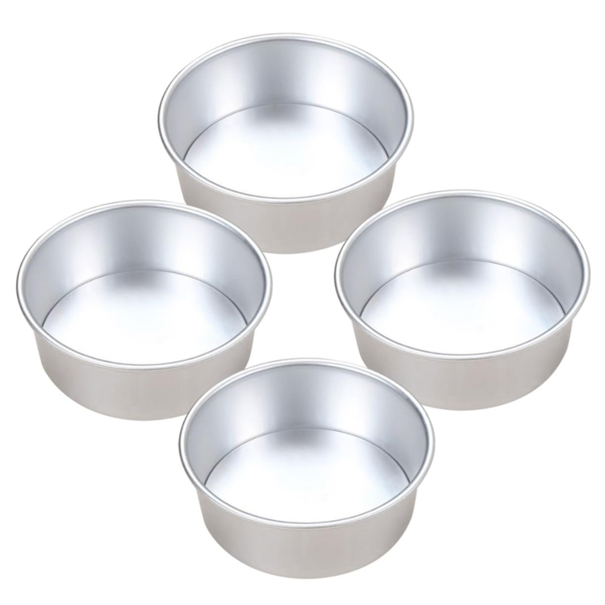 4 piezas Molde Redondo para Tartas Molde para Pasteles de Aleación de Antiadherente con Base Desmontable para Bizcochos Flanes y Postres