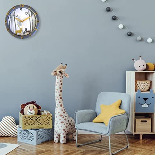 11 Inch Silent Wall Clock Non-Ticking Cartoon Forest Style Wall Clocks Round Quality Quartz Clock Decorative Battery Operated With Clear Numbers Easy To Read For Living Room, Bedroom, School, Office #TOP3