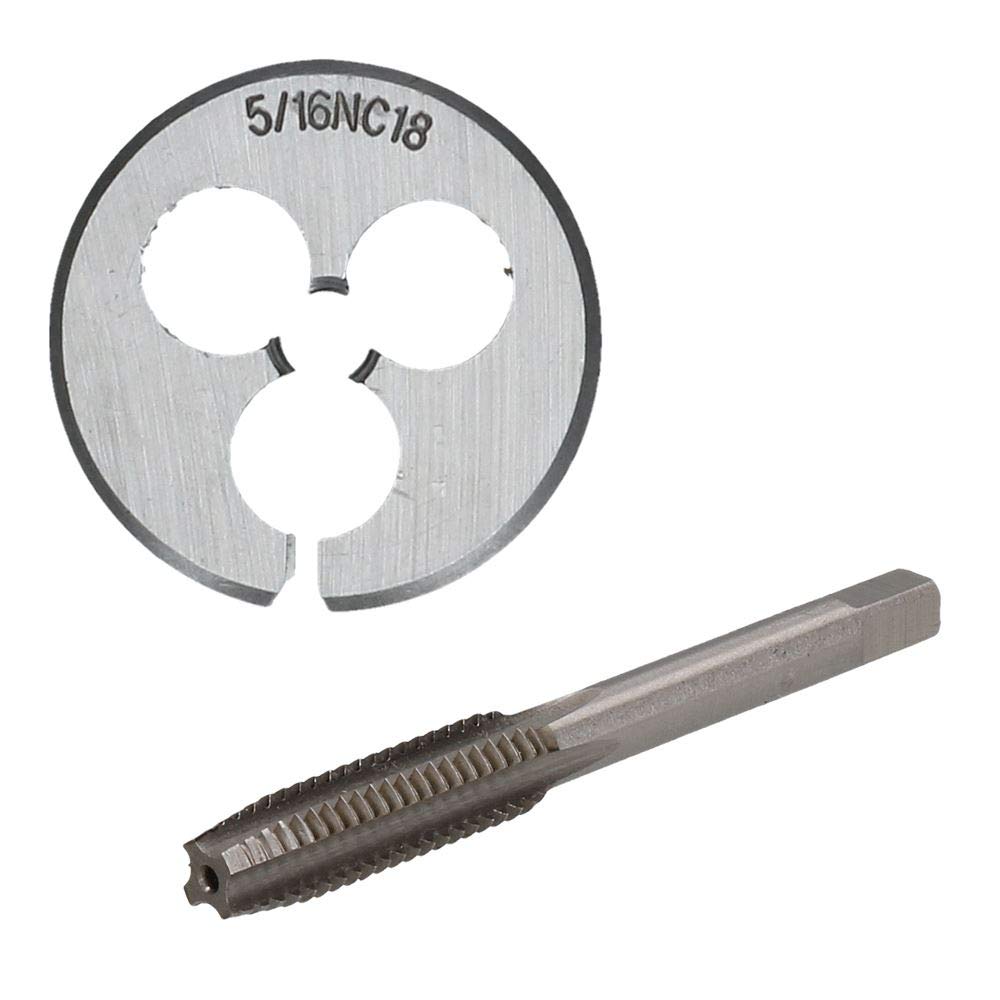 Macho 5/16 x 18 UNC y terraja split de 38mm para reparar roscas dañadas en acero