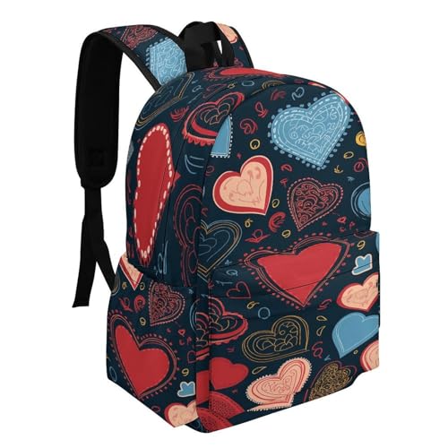 Arious Heart Shapes Printed Backpack Water-Resistant Pack Stylish Bag Lightweight Travel Backpack2