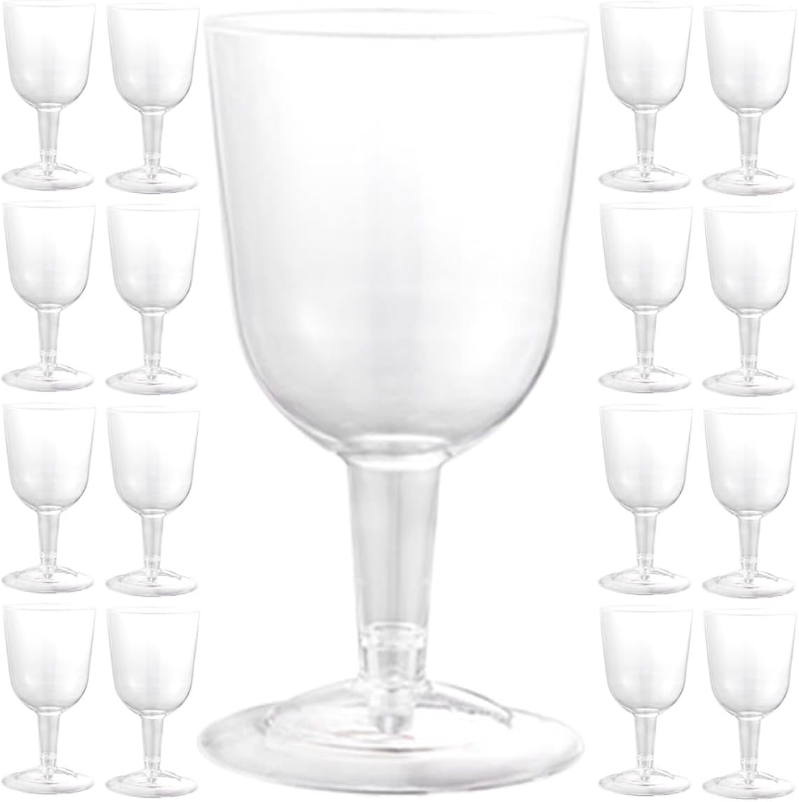 48pcs 180ml Plastic Wine Glasses Set with Detachable Base, Reusable Party Goblets for Events and Outdoor Use