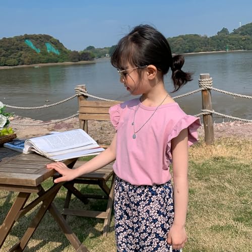 Toddler Girls Ruffle Sleeve T-Shirt Plain Tank Tops Basic Blouse for Girl2