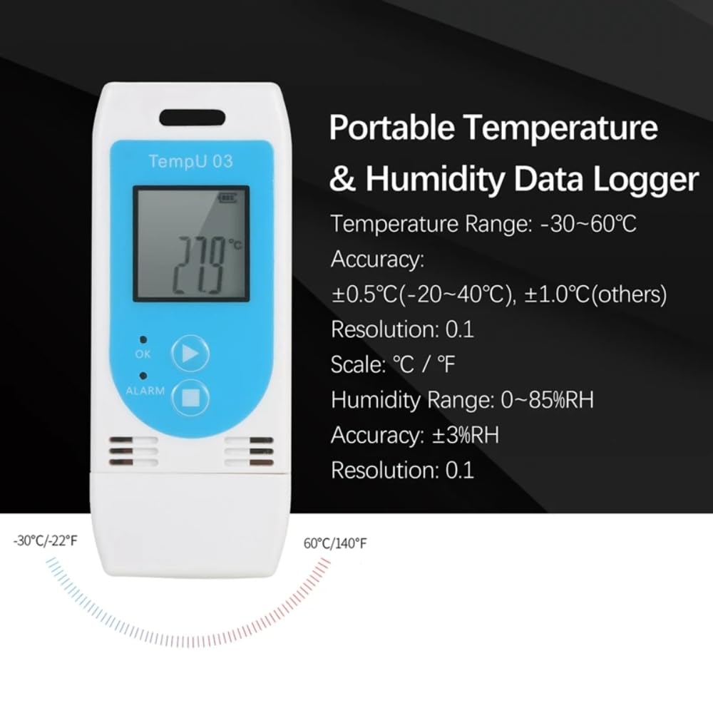 DollaTek USB avec écran Enregistreur de température et d'humidité Enregistreur de température et d'humidité Enregistreur PDF pour l'expédition par chaîne du froid sensible à la température