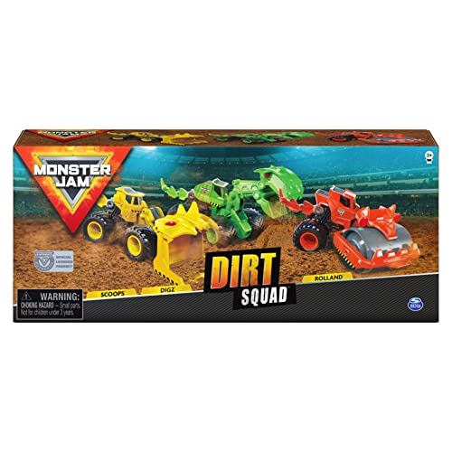 Monster Jam, Official Dirt Squad 3-Pack Of Monster Trucks With Moving Parts, 1:64 Scale Die-Cast Vehicles, Kids Toys For Boys Aged 3 And Up #TOP1