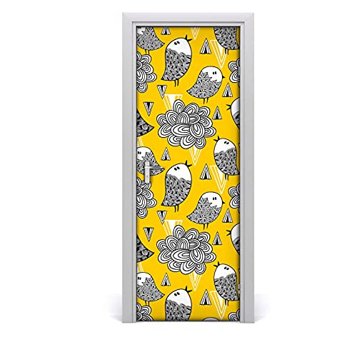 Autocollant de porte 85x200cm imperméable doodle bird large décor
