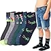 ToBeInStyle Boys' 6 Pack of Everyday Ankle Length Warm Print Crew Socks - Crocodile - 6-8 Years