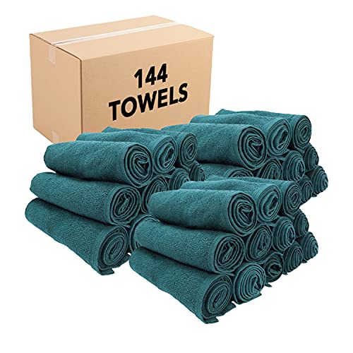Image of Arkwright Bleach Resistant Salon Towels Bulk - 100% Cotton Hair Towels, Soft, Absorbent, Quick Dry Spa & Barber Towels for Hair Stylist, Nail Salon & Esthetician, 16 x 28, Green (Case of 144)