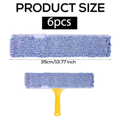 Image of 6pcs Microfiber Window Cleaning Refill, 35cm /14in Reusable & Washable Squeegee Cloth Sleeve Compatible with MR.SIGA Window Glass Cleaning Tools Home and Office