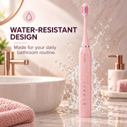 Image of AUSHA Pink Smart Sonic Electric Toothbrush for Adults