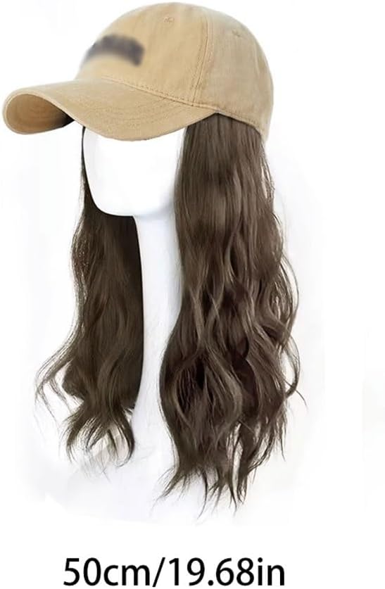 EARSHOT Wig Cap Women's Wig Cap, Wig Baseball Cap, Wavy Fashion Wig Cap, Suitable for Daily Theme Parties, Concerts, Dates Headband Wig Human Hair (Color : 01)