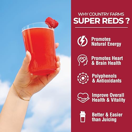 Country Farms N9879 Super Reds, Energizing Polyphenol Superfood, 48 Super Fruits And Berries, Powerful Antioxidants And Polyphenols thumb #3