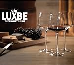 Verres à vin en cristal, ensemble 4, 450 ml - Petits verres à vin rouges ou blancs fabriqués à la main - 100% LeadFree Cristal - Dégustation de vin professionnel - Bourgogne - Pinot Noir - Bordeaux