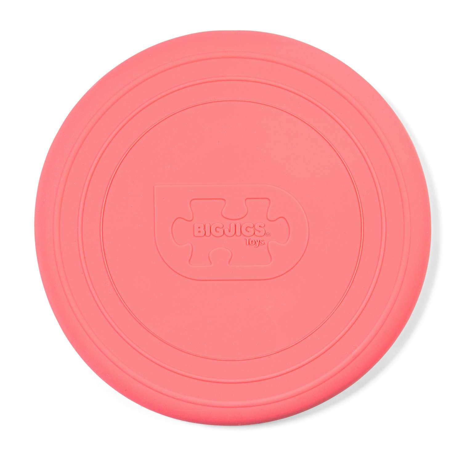 Bigjigs Toys Frisbee Flying Disc, Coral Pink Silicone Beach & Garden Toy