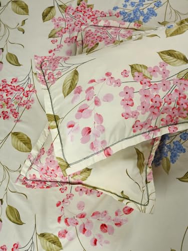 Image of ROSARAHOME 180 TC Microfiber Flat Queen Size Double Bed Bedsheet with 2 Pillow Cover| Bedsheet:240cmx225cm Pillow Covers:45cmx70cm,Floral Multicolor