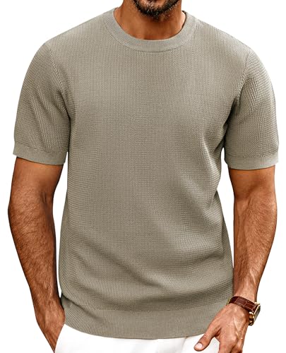 PJ PAUL JONES Mens T-Shirts Knit Short Sleeve Crewneck Shirt Casual Textured Pullover Tees