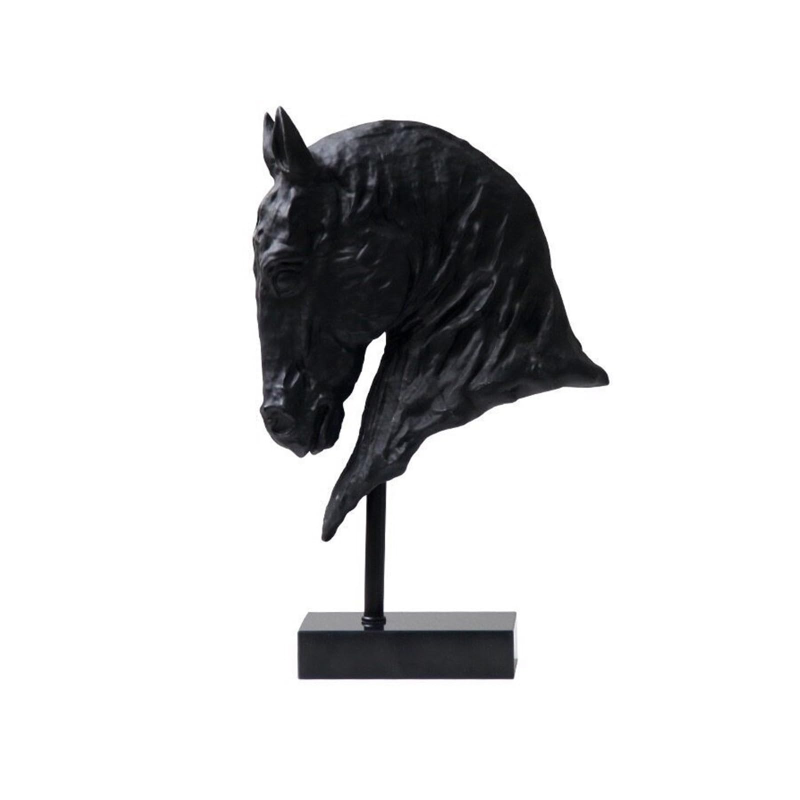 Zhaoj24-05 Art Sculptures Minimalist Vintage Style Creative Art Horse Figurine Living Room Decoration Resin Sculpture(Black)