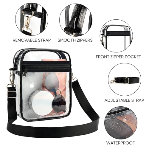 Clear Crossbody Bag for Women, Stadium Approved Concert Purse for Music Festivals & Sporting Events3