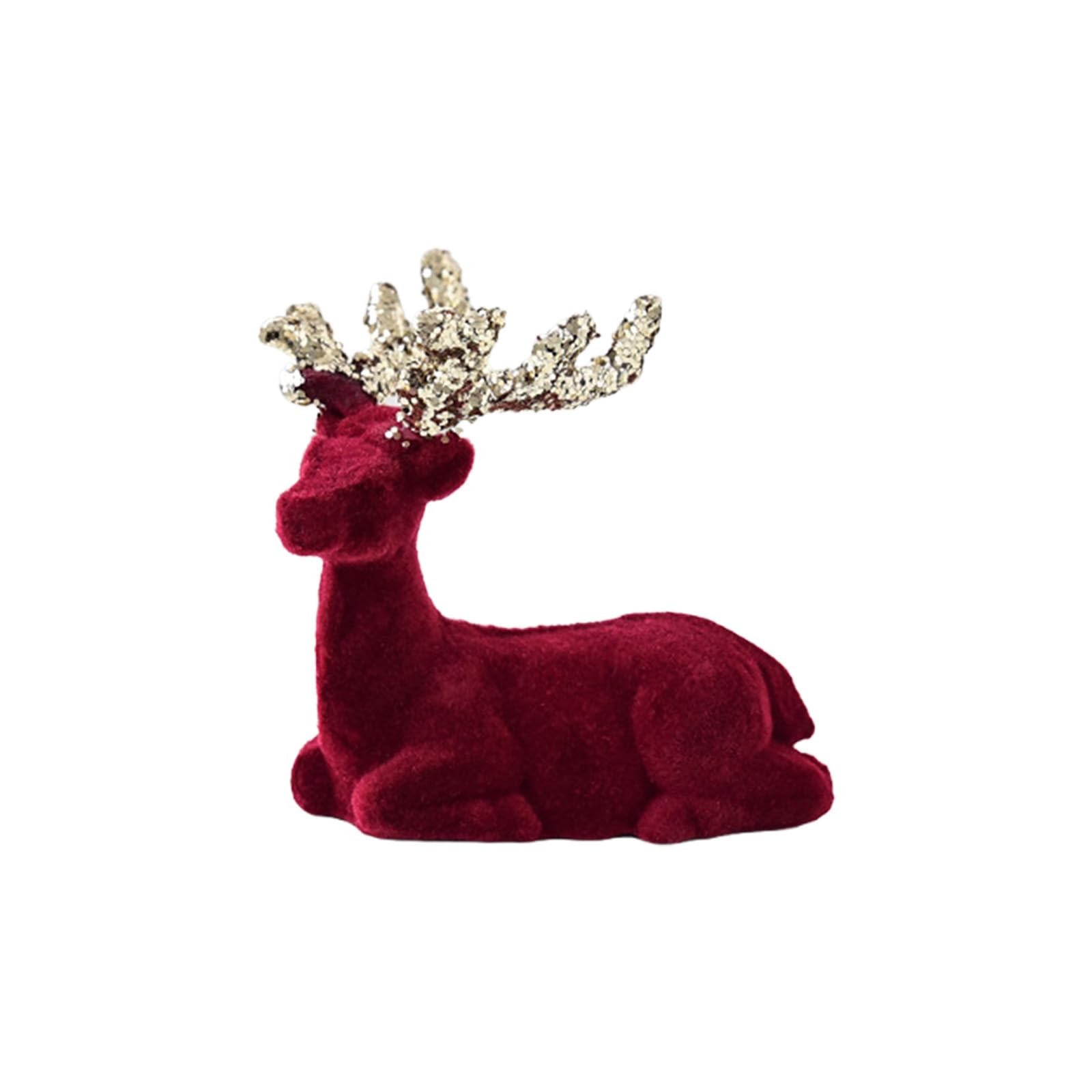 sodeber Christmas Deer Figurines, Deer Animal Model, Realistic Reindeer Figurines with Glittered Antlered and Feet Centerpieces Table Centerpieces