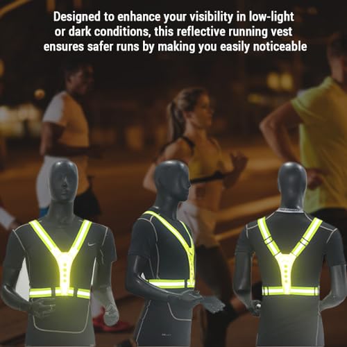 SIUKE Colete reflexivo LED Colete reflexivo LED elástico de alta visibilidade ilumina colete de corr