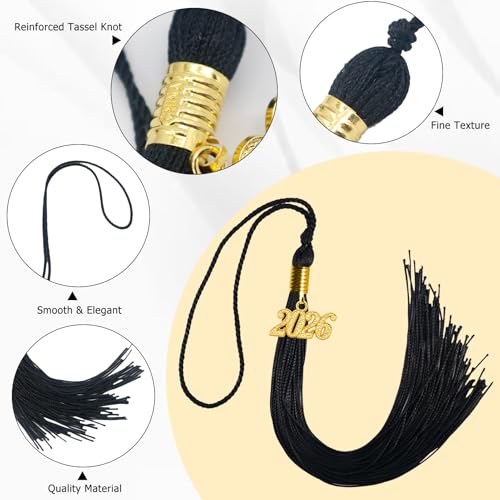 Image of GraduationMall Single&Multiple Color Graduation Tassel with 2026 Year Charm 9 inch