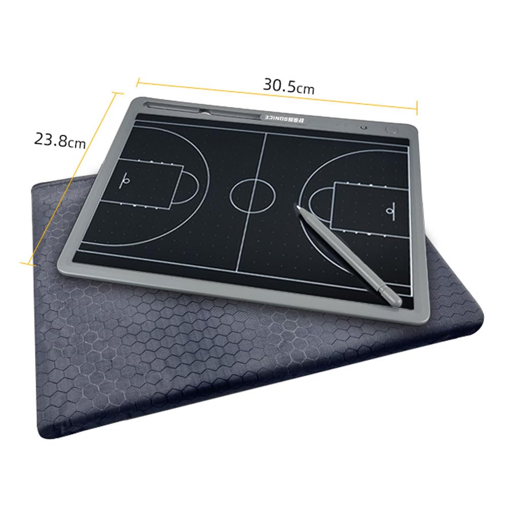 Lavagna Tattica da Pallone da Basket Elettronica, 15 Pollici Tavoletta LCD Scrittura per Allenatore di Pallacanestro, Cartella Tattica Digitale per Organizzazione Giocatori Tattiche e Strategie