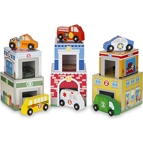 Melissa & Doug set de tri de bâtiments et véhicules avec mini-bloc de jeux scratch