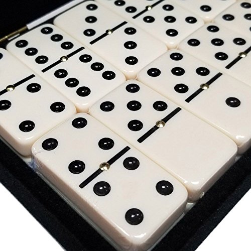 Marion Domino Double 6 White Tiles Jumbo Tournament Size w/Spinners