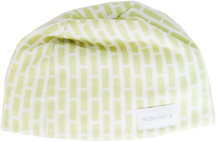 Hush Baby Hat with Softsound Technology and Medical Grade Sound Absorbing Foam, Lime Bricky/Small