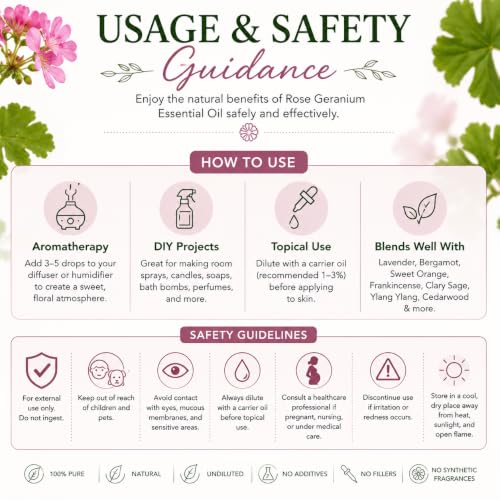 Aceite Esencial de Geranio Rosa 4 fl oz miniatura 7